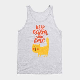 Keep Calm and Love Cat Tank Top